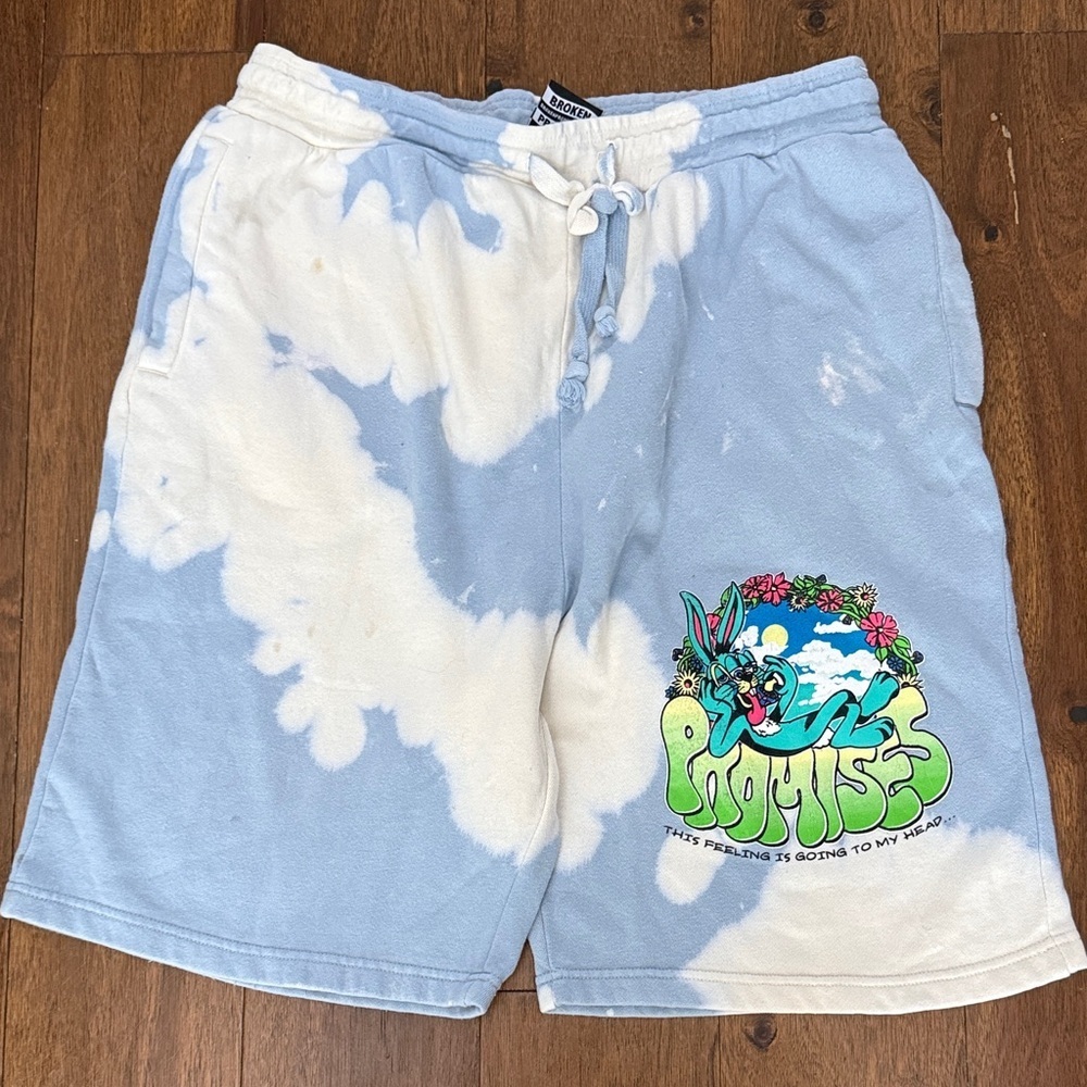 Broken Promises cotton shorts XL blue cloud ☁️ Stoney